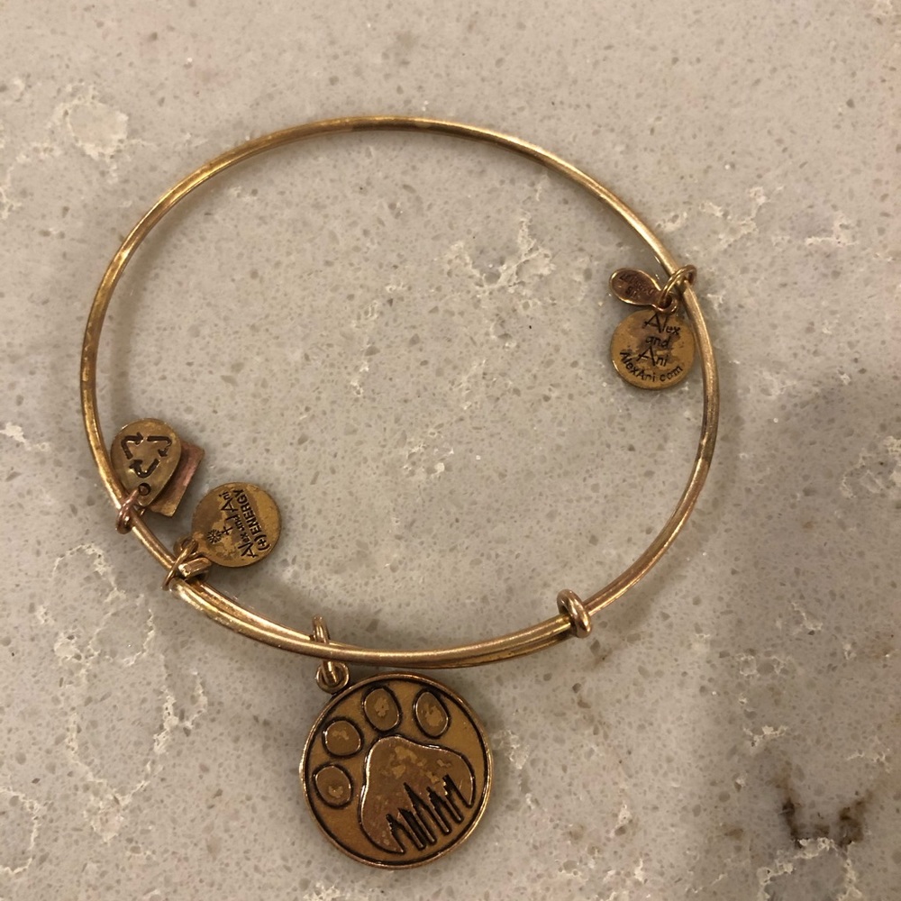 Alex & Ani Dog paw gold bracelet